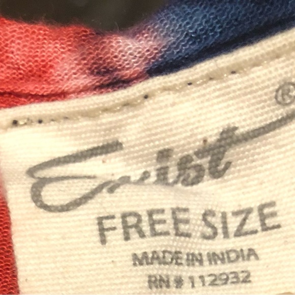 Coverup Dress Red, White, Blue Tie-Dye Beach OS Oversized or Plus Patriotic - Picture 6 of 8